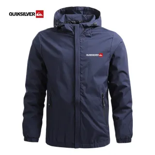 Esportiva Masculina Impermeável Quiks Hooded Windbreaker - Azul Marinho