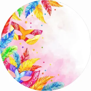 Decoração de Fest Carnaval: Painel Redondo em Lona 0,80cm - Único