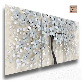 Quadro Luxo Flor De Cerejeira Sala Quarto Decorativos - Cinza
