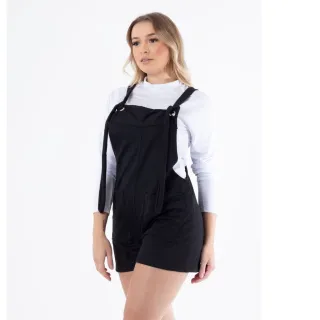 Macaquinho Soltinho Feminino Jardineira Gravidá - Vermelho