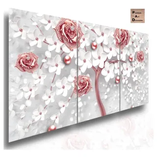 Quadro Luxo Flor De Cerejeira Sala Quarto Decorativos - Cinza