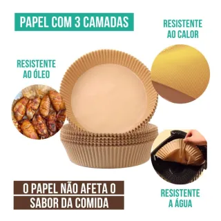 Papel redondo antiaderente descartável para Air Fryer - Forma em papel - 200 UNIDADES