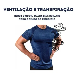 Leve Kit 3 Camisas Masculina Treino Academia - Camiseta Blusa - Marinho+Marrom+Cinza