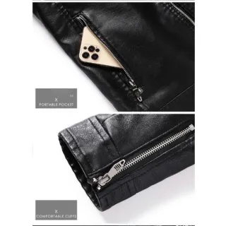 Corta Vento Jaqueta Moto Couro Grossa - Preta