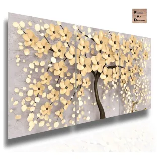 Quadro Luxo Flor De Cerejeira Sala Quarto Decorativos - Cinza