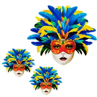 Decoração Parede Kit Mural Arlequina Carnaval Enfeite 03 - Único