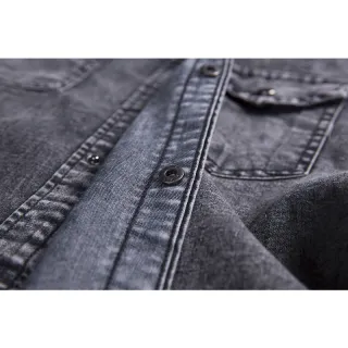 Vestuário Jeans Masculino Verão Camisa Manga Curta Algodão Macio Slim - Azul Claro