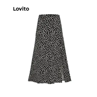 Saia Floral Boho Lovito com Fenda de Baile L24ED146 (Verde) - Verde