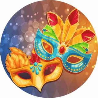 Decoração de Fest Carnaval: Painel Redondo em Lona 0,80cm - Único