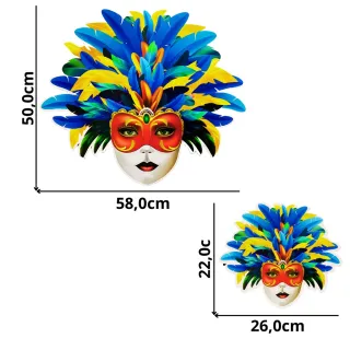 Decoração Parede Kit Mural Arlequina Carnaval Enfeite 03 - Único