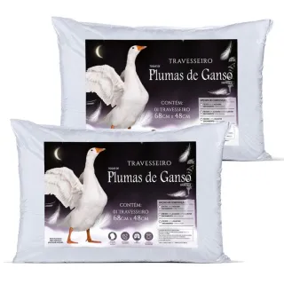 Melhores Travesseiros de Pluma de Ganso Extra Macio - Noite de Sono - Branco