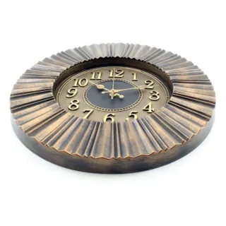 Grande relógio de parede retrô estilo clássico em madeira - 40x40 - Único