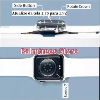 Smartwatch Pro MAX IWO 14 Series 7 T900 - Monitor de Frequência Cardíaca, Bluetooth Chamadas - Homens e Mulheres - Azul