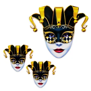 Decoração Parede Kit Mural Arlequina Carnaval Enfeite 03 - Único