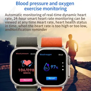 Relógio inteligente Apple Watch Ultra 8 Agenda Bluetooth Chamada Discagem - 8 Azul Ultra Claro+green alpin