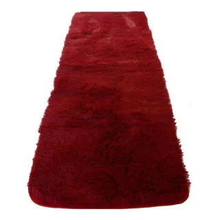 Passadeira Felpuda/Peluda Para Corredor ou Cozinha - 2,00 x 0,60 - Bordô