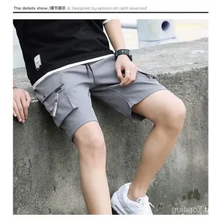 Bermudas Cargo Masculinas 2023 - Verão Hip Hop Streetwear - Cinza