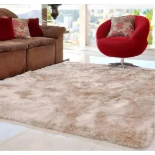 Promoção Tapete Sala Shaggy Peludo Felpudo 2,00 X 1,30 - Várias Cores - Bege-mesclado