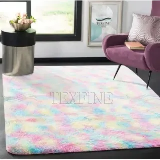 Tapete Anti Derrapante Colorido Macio para Sala e Quarto - Felpudo Peludo 1,00x1,40 - Rosê Liso