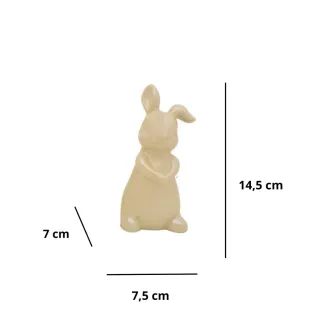 Porcelana Coelho Ornamento Estatueta Decorativo - Pequeno - Branco