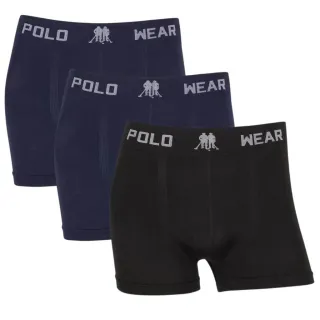 Cueca Boxer Masculina Polo Wear Kit 3 - Original Sem Costura - 2CINZA-1MARINHO
