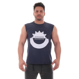 Estampada Camiseta Regata Masculina Verão Casual - BRANCO 2