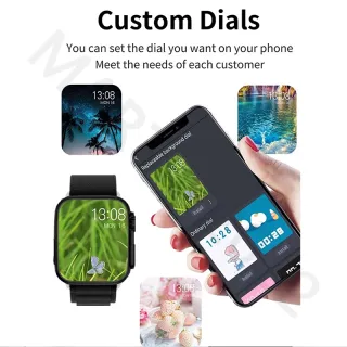 Relógio inteligente Apple Watch Ultra 8 Agenda Bluetooth Chamada Discagem - 8 Azul Ultra Claro+green alpin