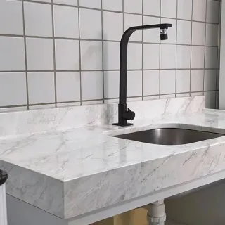 Rolo de Papel de Parede Autoadesivo Mármore Premium 4,5m x 60cm - Cinza