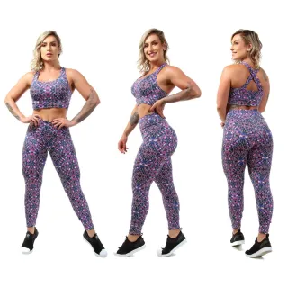 Roupas Femininas Conjunto Fitness Top e Calça Legging para Academia Ginástica A01 - A01 - Vermelho