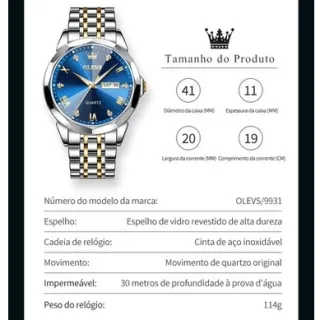 Relógio Masculino OLEVS Analógico À Prova D