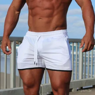 Shorts Masculinos para Fitness - Curto - Dia dos Pais - Preto