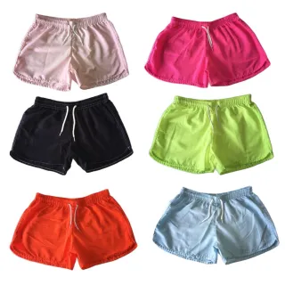 Short Tactel Feminino Liso - Ideal para academia e saída de praia - Verde neon