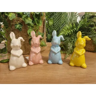 Porcelana Coelho Ornamento Estatueta Decorativo