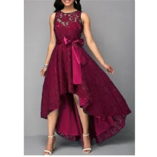 Plus Size Vestido Longo Feminino Renda Formatura/Festa Noturna/Coquetel/Casamento/Dama de Honra - XXXXL