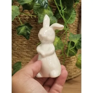 Porcelana Coelho Ornamento Estatueta Decorativo - Pequeno - Branco
