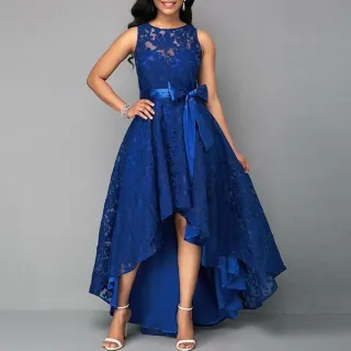 Plus Size Vestido Longo Feminino Renda Formatura/Festa Noturna/Coquetel/Casamento/Dama de Honra - XXXXL