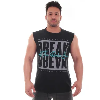 Estampada Camiseta Regata Masculina Verão Casual - BRANCO 2