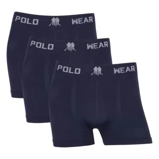 Cueca Boxer Masculina Polo Wear Kit 3 - Original Sem Costura - 2CINZA-1MARINHO