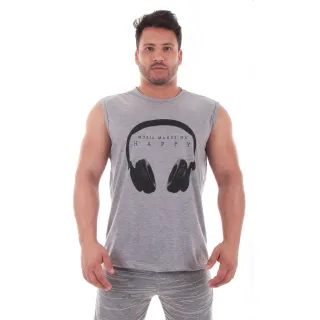 Estampada Camiseta Regata Masculina Verão Casual - BRANCO 2