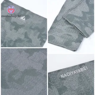 Legging Feminina Sem Costura Tie-dye Cintura Alta para Academia e Yoga - Azul