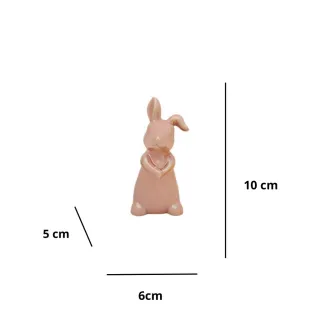 Porcelana Coelho Ornamento Estatueta Decorativo - Pequeno - Branco