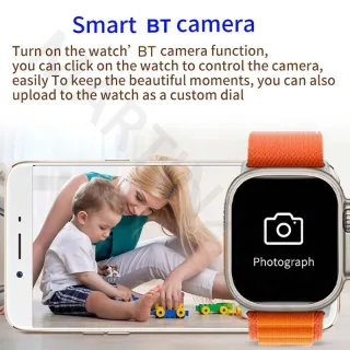 Relógio inteligente Apple Watch Ultra 8 Agenda Bluetooth Chamada Discagem - 8 Azul Ultra Claro+green alpin