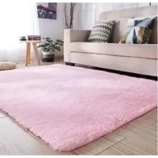 Tapete Anti Derrapante Colorido Macio para Sala e Quarto - Felpudo Peludo 1,00x1,40 - Rosê Liso