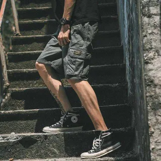 Bermudas Cargo Masculinas 2023 - Verão Hip Hop Streetwear - Cinza