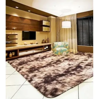 Promoção Tapete Sala Shaggy Peludo Felpudo 2,00 X 1,30 - Várias Cores - Bege-mesclado