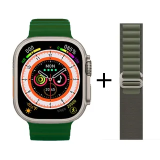 Relógio inteligente Apple Watch Ultra 8 Agenda Bluetooth Chamada Discagem - 8 Azul Ultra Claro+green alpin