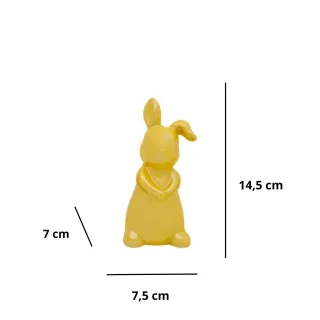 Porcelana Coelho Ornamento Estatueta Decorativo - Pequeno - Branco