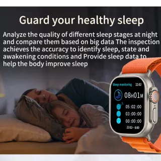 Relógio inteligente Apple Watch Ultra 8 Agenda Bluetooth Chamada Discagem - 8 Azul Ultra Claro+green alpin