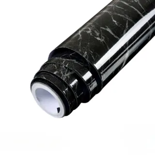 Rolo de Papel de Parede Autoadesivo Mármore Premium 4,5m x 60cm - Cinza