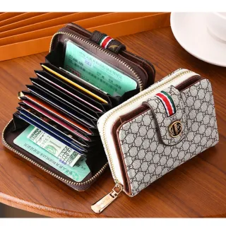 Porta-Cartões de Couro Pequeno com Zíper Curto - Capacidade Grande - 002-B